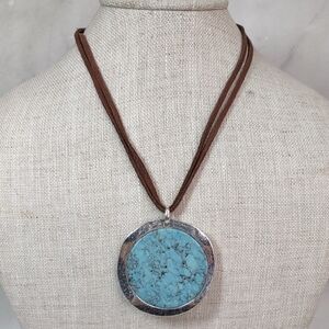 RLM SOHO Sculptural Turquoise Disc Necklace